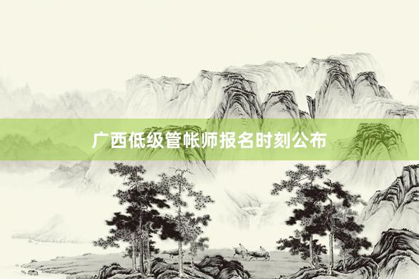 广西低级管帐师报名时刻公布