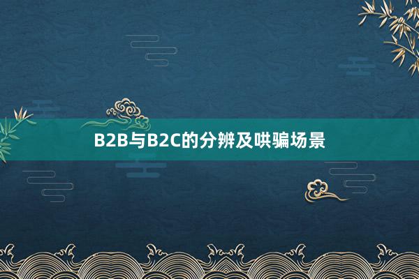 B2B与B2C的分辨及哄骗场景